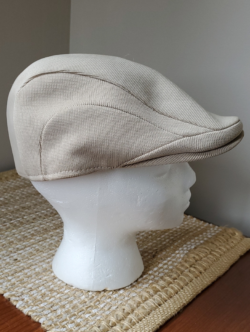 Kangol Beige Tropic 507 Cap - Lightweight Blend Flat Cap Size Large
